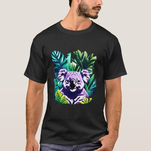 コアラアートメンズウィメンズキッズ男の子の女の子おもしろい動物 Tシャツ (正面)