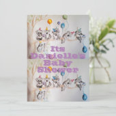 コアラアート 水彩ガール 赤ちゃん歓迎おしゃれ招待状 招待状 (スタンド正面)