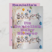 コアラアート 水彩ガール 赤ちゃん歓迎おしゃれ招待状 招待状 (正面/裏面)