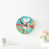 コアラインツリーオリジナル抽象芸術アート ラウンド壁時計 (ホーム)