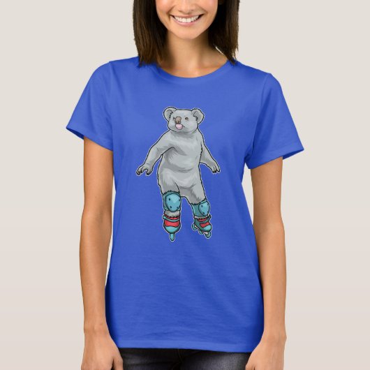 コアラインラインスケートで滑るインラインスケート Tシャツ (正面)