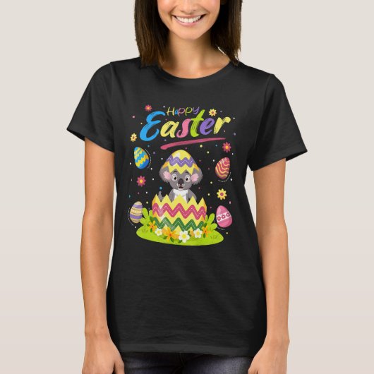 コアライースターエッグコアラハッピーイースター Tシャツ (正面)