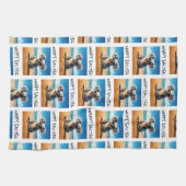 コアラオンザサンディビーチハッピーイースター キッチンタオル (横)