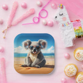 コアラオンザサンディビーチ ペーパープレート (パーティー)