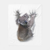 コアラオンバックつるかわいいクマのオーストラリア動物 フリースブランケット (正面)