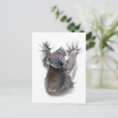 コアラオンバックつるかわいいクマのオーストラリア動物 ポストカード (スタンド正面)