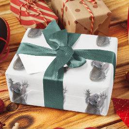 コアラオンバックつるかわいいクマのオーストラリア動物 ラッピングペーパー