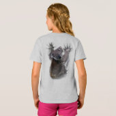 コアラオンバックつるかわいいクマのオーストラリア動物 Tシャツ (裏面フル)