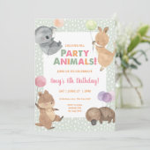 コアラオーストラリア動物誕生日招待状 招待状 (スタンド正面)