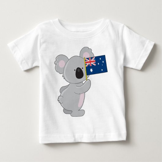 コアラオーストラリア国旗 ベビーTシャツ (正面)