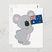 コアラオーストラリア国旗 ポストカード (正面/裏面)