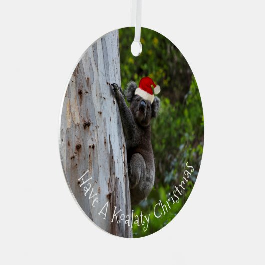 コアラオーストラリアKoalatyクリスマスハットおもしろい メタルオーナメント (正面右)