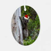 コアラオーストラリアKoalatyクリスマスハットおもしろい メタルオーナメント (正面左)