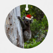 コアラオーストラリアKoalatyクリスマスハットおもしろい メタルオーナメント (正面)