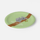 コアラカスタムクマ水玉模様ベビーシャワープレート ペーパープレート (アングル)