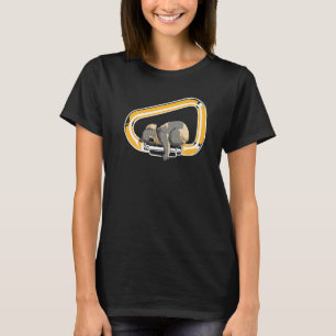 コアラカラビナー登山動物可愛いボルダリング Tシャツ