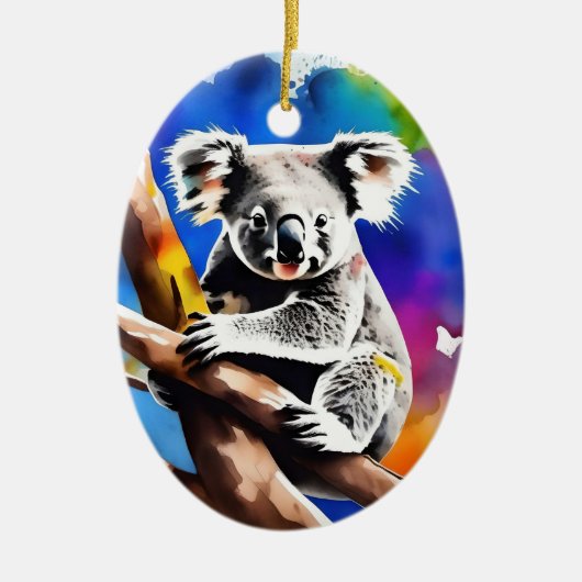 コアラカラフルベアウォーター・カラー・スプラッシュ セラミックオーナメント (正面)