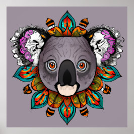 コアラカラフルマンダラユニーク&興味深い ポスター