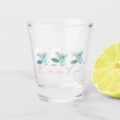 コアラカラフル柄かわいい動物とフローラ ショットグラス (正面)