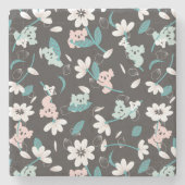 コアラカラフル柄かわいい動物とフローラ ストーンコースター (正面)