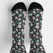コアラカラフル柄かわいい動物とフローラ ソックス (上部)
