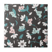 コアラカラフル柄かわいい動物とフローラ タイル (正面)