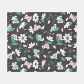 コアラカラフル柄かわいい動物とフローラ フリースブランケット (正面(横))