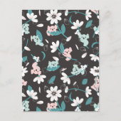 コアラカラフル柄かわいい動物とフローラ ポストカード (正面)