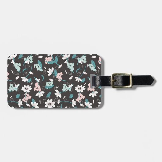 コアラカラフル柄かわいい動物とフローラ ラゲッジタグ (正面横)