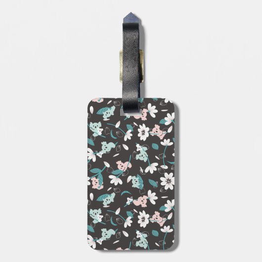 コアラカラフル柄かわいい動物とフローラ ラゲッジタグ (裏面縦)