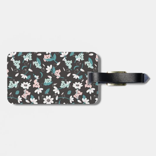 コアラカラフル柄かわいい動物とフローラ ラゲッジタグ (裏面横)