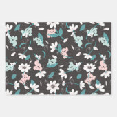 コアラカラフル柄かわいい動物とフローラ ラッピングペーパーシート (正面3)