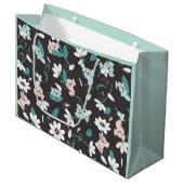 コアラカラフル柄かわいい動物とフローラ ラージペーパーバッグ (正面アングル)