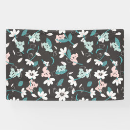 コアラカラフル柄かわいい動物とフローラ 横断幕