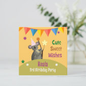 コアラカラフル誕生日パーティーへの招待 招待状 (スタンド正面)