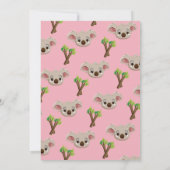 コアラカワイガールズパーティー誕生日ピンク 招待状 (裏面)