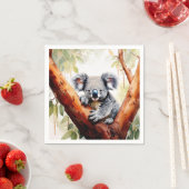 コアラガムの木に座る スタンダードカクテルナプキン (インサイチュ)