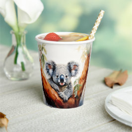 コアラガムの木に座る 紙コップ