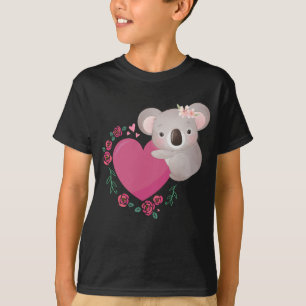 コアラガールオーストラリア動物ハート Tシャツ