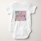 コアラキュートファースト誕生日パステルピンクウォーターカラー ベビーボディスーツ (裏面)