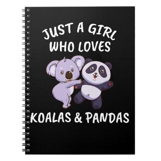 コアラギフト女性パンダ女の子かわいいコアラとパンダ ノートブック (正面)