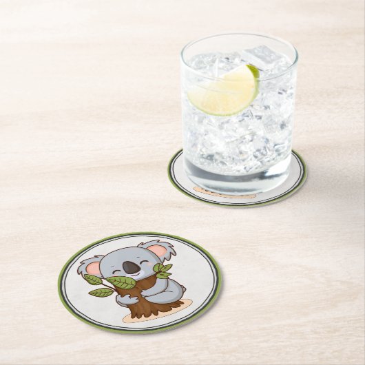 コアラクマの木に覆われる ラウンドペーパーコースター (インサイチュ)