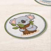 コアラクマの木に覆われる ラウンドペーパーコースター (アングル)