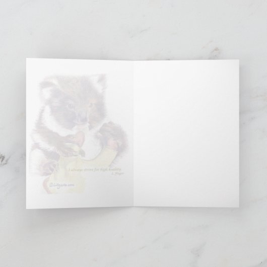 コアラクマ色鉛筆グリーティングとノートカード カード (内部)