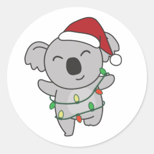 コアラクリスマスウィンターアニマルズコアラクラシックスルーン ラウンドシール