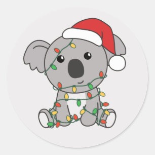 コアラクリスマスウィンターアニマルズコアラクラシックスルーン ラウンドシール