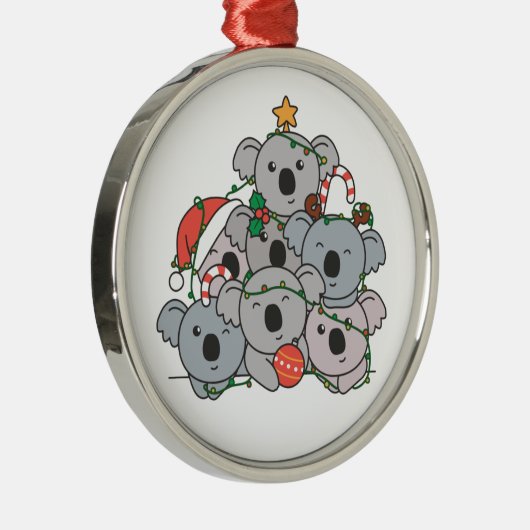 コアラクリスマスツリーおもしろい動物クリスマスセラミ メタルオーナメント (右)