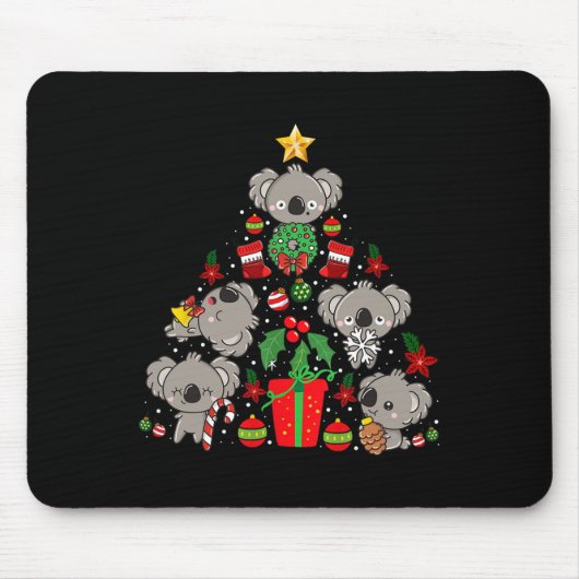 コアラクリスマスツリーかわいいクマ マウスパッド (正面)