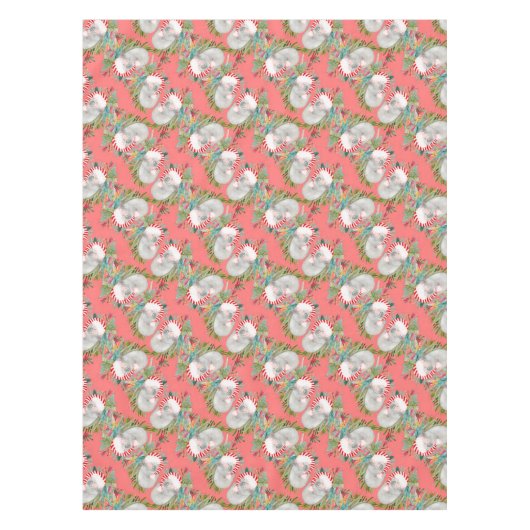 コアラクリスマスピンク テーブルクロス (正面)