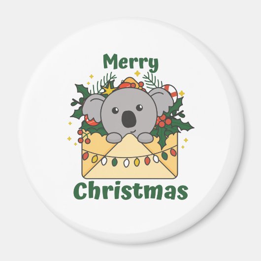 コアラクリスマスレターウィンターアニマルズコアラス マグネット (正面)